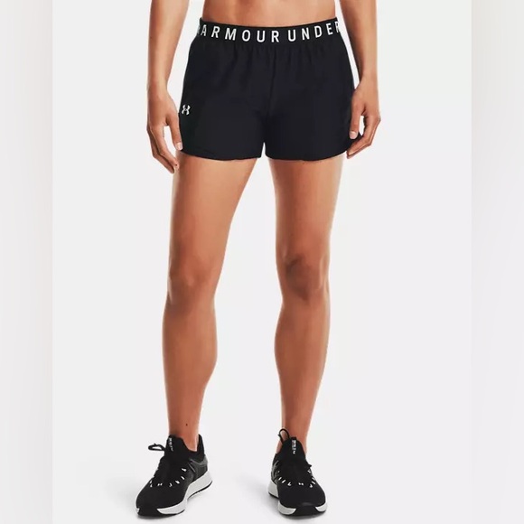 Under Armour-Women's Play Up Shorts 3.0-Size: XS-Color: Black/Micro Pink-NEW!! - Picture 1 of 12